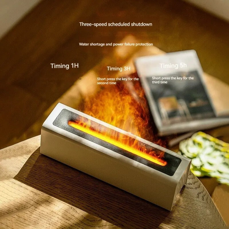 Flame Aroma Diffuser™ – Colorful USB Plug-in Humidifier with Essential Oil Mist & Cozy Fire Effect