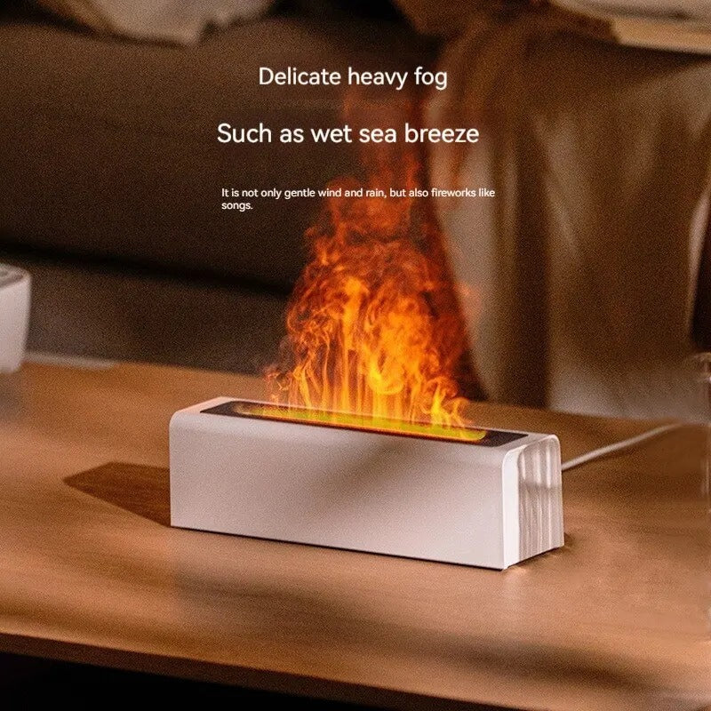 Flame Aroma Diffuser™ – Colorful USB Plug-in Humidifier with Essential Oil Mist & Cozy Fire Effect
