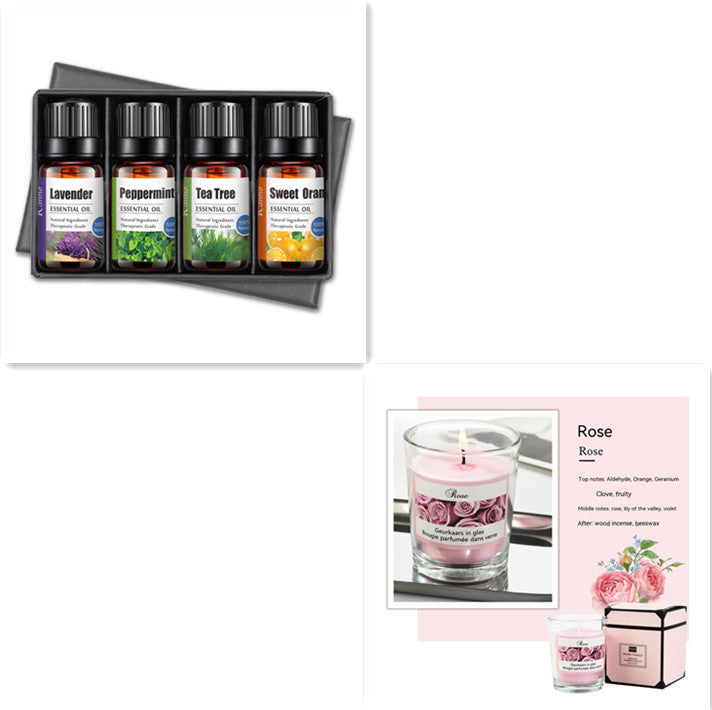Pure Essential Oil Set (4-Pack) – Lavender, Tea Tree, Peppermint & Sweet Orange for Aromatherapy & Relaxation